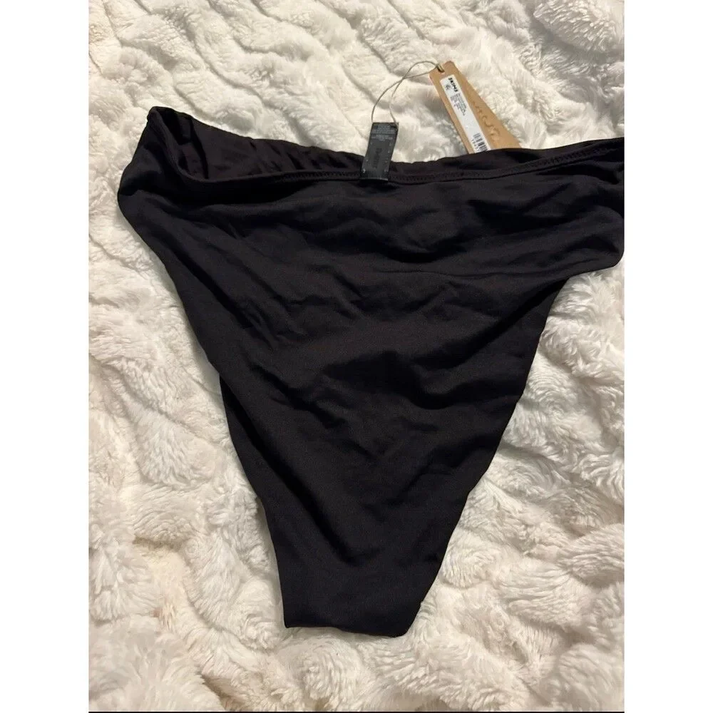 Skims Mid Coverage Swim Bottoms Onyx